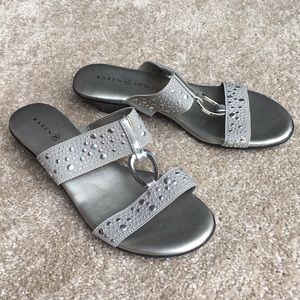 Karen Scott Sandals with Silver Embellishments